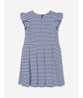 Ralph Lauren Girls Striped Ruffle Dress in Navy suggérées chez