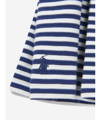 Ralph Lauren Girls Striped Ruffle Dress in Navy suggérées chez