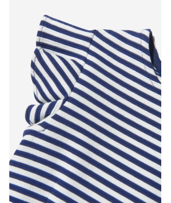 Ralph Lauren Girls Striped Ruffle Dress in Navy suggérées chez