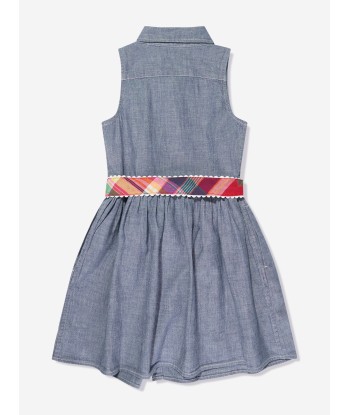 Ralph Lauren Girls Sleeveless Adalene Dress in Blue de France