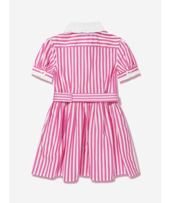 Ralph Lauren Girls Striped Shirt Dress in Pink la colonne vertébrale