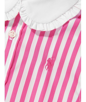 Ralph Lauren Girls Striped Shirt Dress in Pink la colonne vertébrale