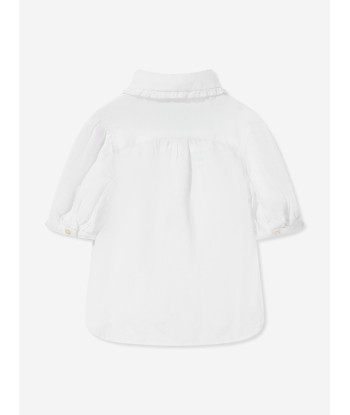 Ralph Lauren Girls Kinsley Button Front Blouse in White pour bénéficier 