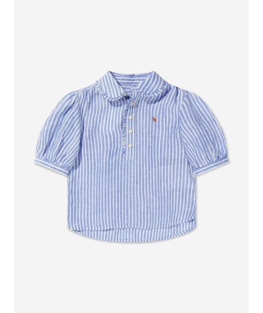 Ralph Lauren Girls Striped Kinsley Blouse in Blue sur le site 