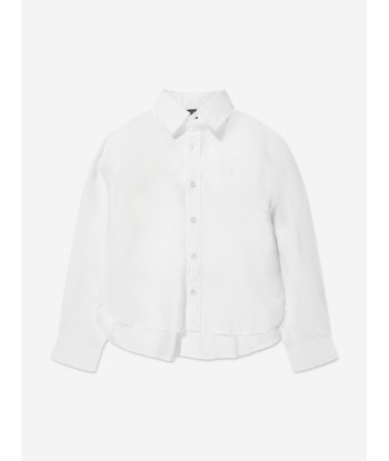 Ralph Lauren Girls Logo Shirt in White du meilleur 