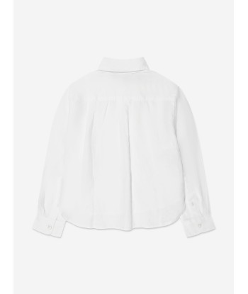 Ralph Lauren Girls Logo Shirt in White du meilleur 