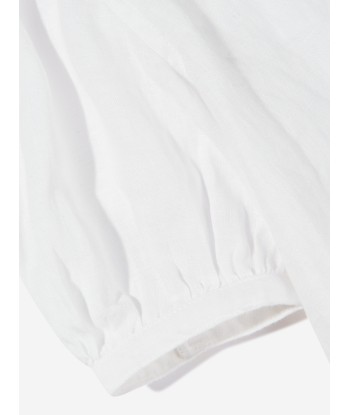 Ralph Lauren Girls Kinsley Button Front Blouse in White pour bénéficier 