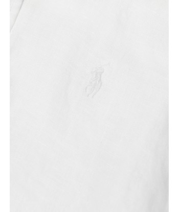 Ralph Lauren Girls Logo Shirt in White du meilleur 