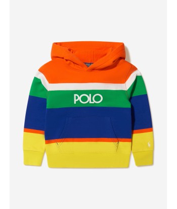 Ralph Lauren Boys Striped Polo Hoodie in Multicolour commande en ligne