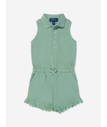 Ralph Lauren Girls Ruffle Playsuit in Green vous aussi creer 