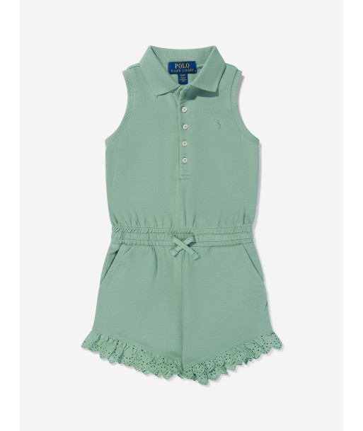 Ralph Lauren Girls Ruffle Playsuit in Green vous aussi creer 