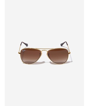 Ray-Ban Kids Aviator Sunglasses in Gold en stock