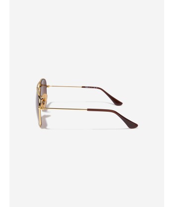 Ray-Ban Kids Aviator Sunglasses in Gold en stock