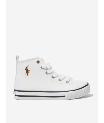 Ralph Lauren Kids Leather Hamptyn Hi II Trainers Véritable concentré