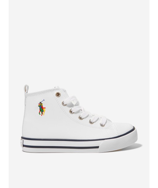 Ralph Lauren Kids Leather Hamptyn Hi II Trainers Véritable concentré