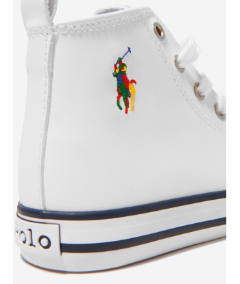 Ralph Lauren Kids Leather Hamptyn Hi II Trainers Véritable concentré