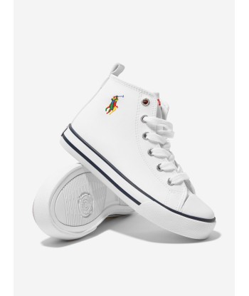 Ralph Lauren Kids Leather Hamptyn Hi II Trainers Véritable concentré