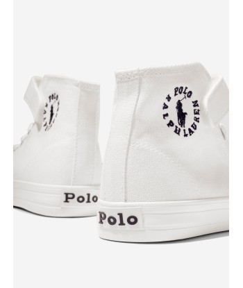 Ralph Lauren Kids Forrester High Top Trainers in Cream hantent personnes