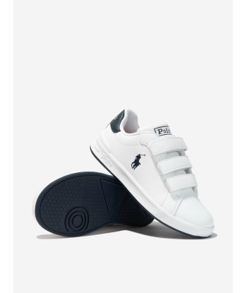 Ralph Lauren Boys Heritage Court II Velcro Trainers in White vous aussi creer 