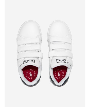 Ralph Lauren Boys Heritage Court II Velcro Trainers in White vous aussi creer 