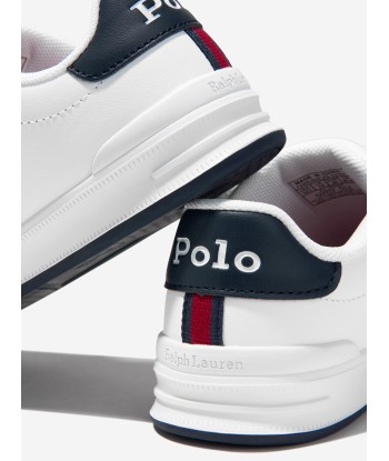 Ralph Lauren Boys Heritage Court II Velcro Trainers in White vous aussi creer 