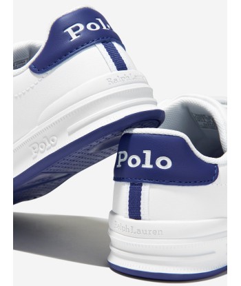 Ralph Lauren Boys Heritage Court II Velcro Trainers in White Venez acheter