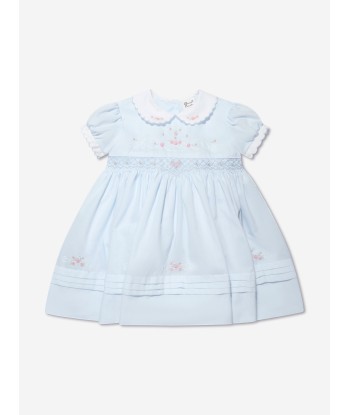 Sarah Louise Girls Embroidered Dress in White des créatures d'habitude