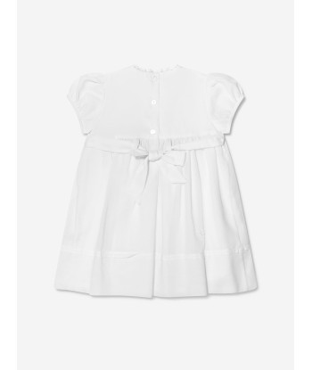 Sarah Louise Baby Girls Dress And Bonnet Set in White À commander