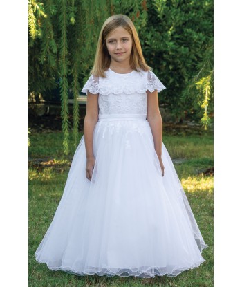 Sarah Louise Girls Ceremonial Ballerina Length Dress in White shop