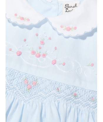 Sarah Louise Girls Embroidered Dress in White des créatures d'habitude