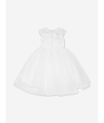 Sarah Louise Girls Ceremonial Ballerina Length Dress in White les muscles