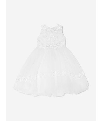 Sarah Louise Girls Ceremonial Ballerina Length Dress in White sur le site 