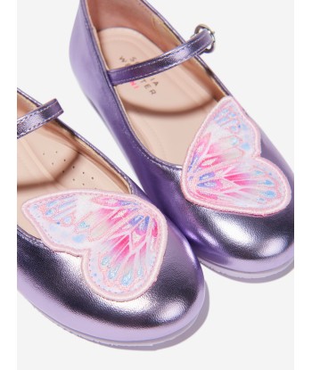 Sophia Webster Girls Leather Embroidered Butterfly Shoes en ligne