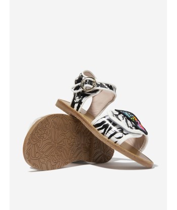 Sophia Webster Girls Leather Zebra Butterfly Sandals 50-70% off 