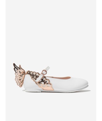 Sophia Webster Girls Leather Evangeline Shoes in White de France