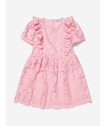 Self Portrait Girls Organic Cotton Lace Frilled Dress prix pour 