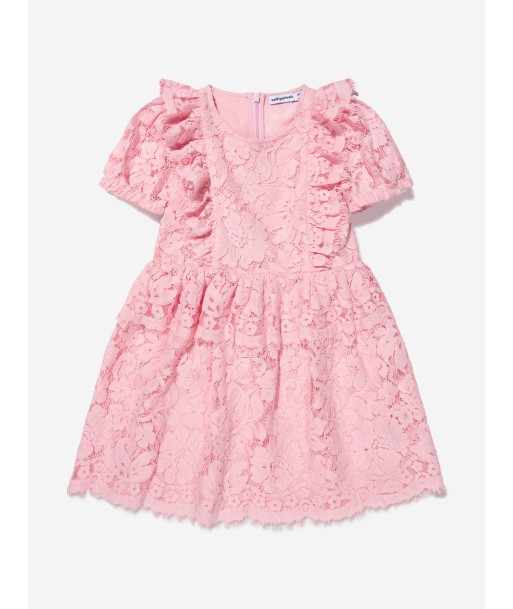 Self Portrait Girls Organic Cotton Lace Frilled Dress prix pour 