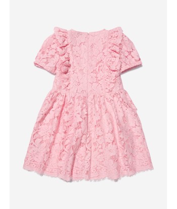 Self Portrait Girls Organic Cotton Lace Frilled Dress prix pour 