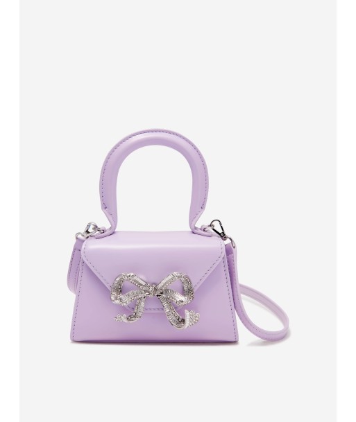 Self Portrait Girls Bow Micro Envelope Bag in Lilac En savoir plus