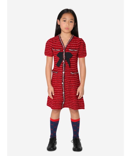 Self Portrait Girls Knitted Mini Dress in Red JUSQU'A -70%! 