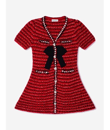 Self Portrait Girls Knitted Mini Dress in Red JUSQU'A -70%! 