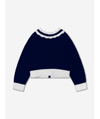 Self Portrait Girls Knitted Bow Cardigan in Navy suggérées chez