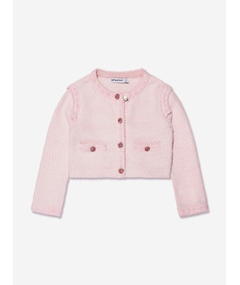 Self Portrait Girls Knitted Cardigan in Pink soldes