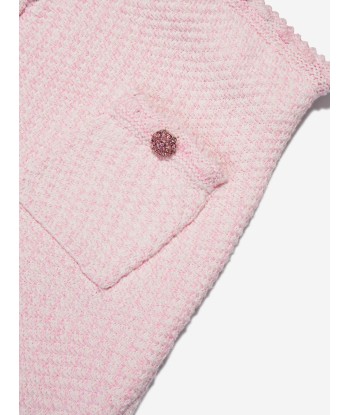 Self Portrait Girls Knitted Mini Skirt in Pink basket pas cher