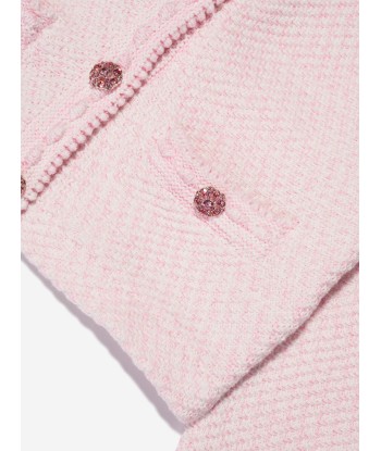 Self Portrait Girls Knitted Cardigan in Pink soldes