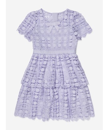 Self Portrait Girls Petal Lace Tiered Mini Dress in Lilac 50% de réduction en Octobre 2024