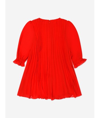 Self Portrait Girls Chiffon Ruffle Mini Dress in Red en linge