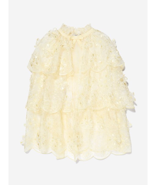 Self Portrait Girls 3-D Organza Cape in Yellow votre