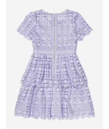 Self Portrait Girls Petal Lace Tiered Mini Dress in Lilac 50% de réduction en Octobre 2024