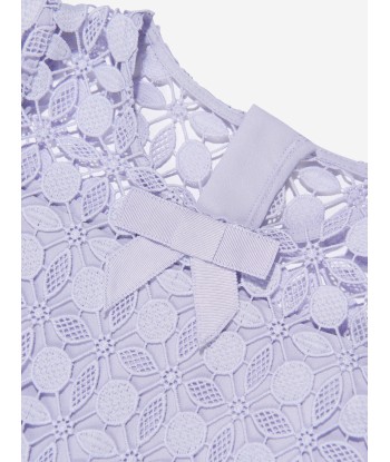 Self Portrait Girls Petal Lace Tiered Mini Dress in Lilac 50% de réduction en Octobre 2024